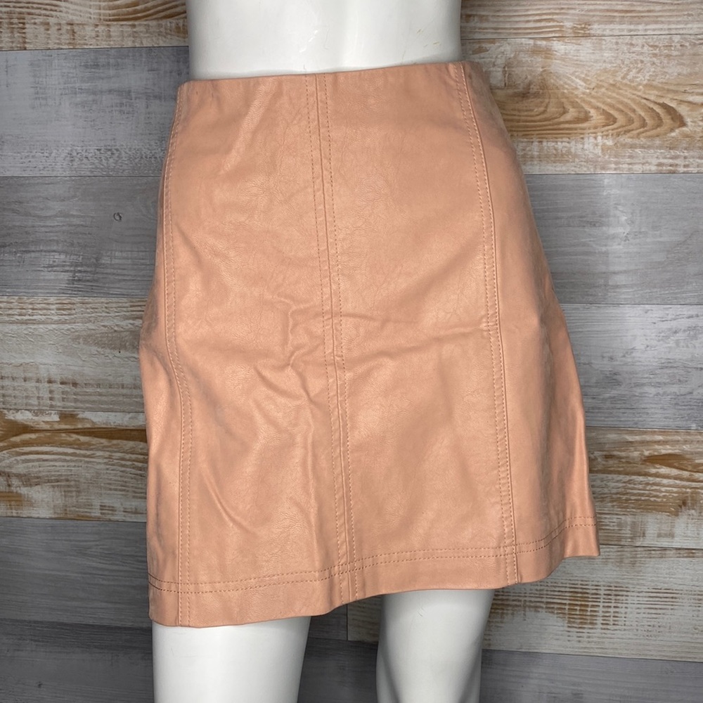 FREE PEOPLE Modern Femme Faux-Leather Mini Skirt size 12